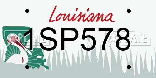 1SP578 Louisiana License Plate