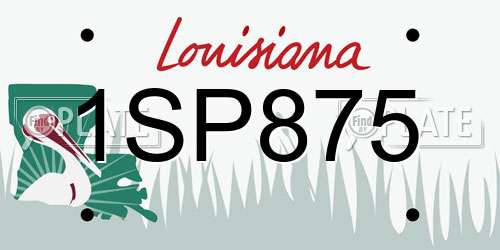 1SP875 Louisiana License Plate