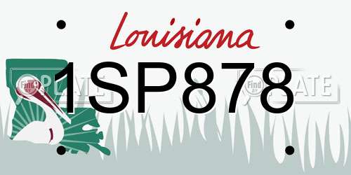 1SP878 Louisiana License Plate