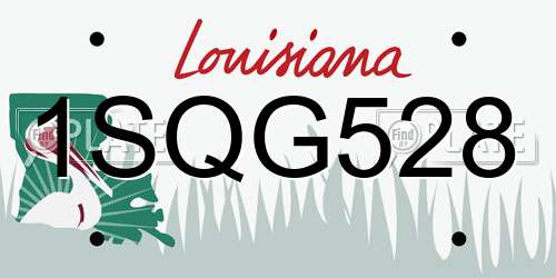 1SQG528 Louisiana License Plate