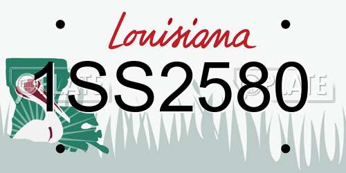 1SS2580 Louisiana License Plate