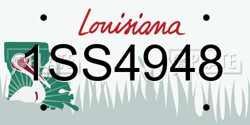 1SS4948 Louisiana License Plate