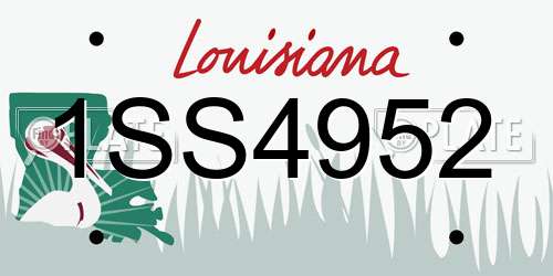 1SS4952 Louisiana License Plate
