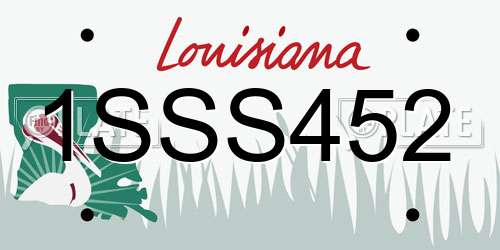 1SSS452 Louisiana License Plate