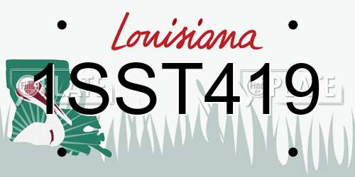 1SST419 Louisiana License Plate