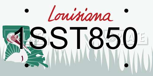1SST850 Louisiana License Plate
