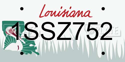 1SSZ752 Louisiana License Plate