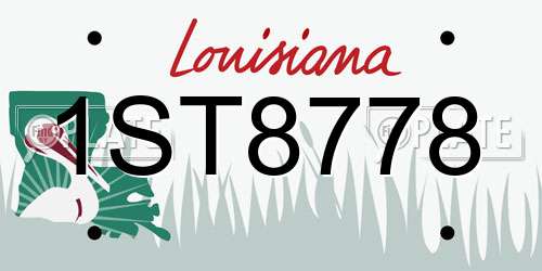 1ST8778 Louisiana License Plate