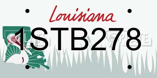 1STB278 Louisiana License Plate