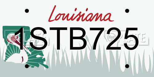1STB725 Louisiana License Plate