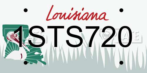 1STS720 Louisiana License Plate