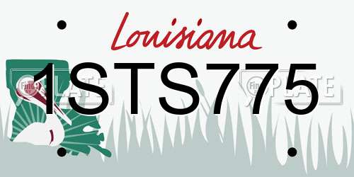 1STS775 Louisiana License Plate