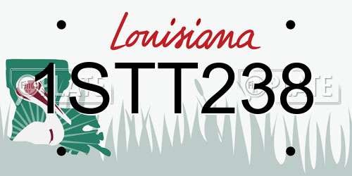 1STT238 Louisiana License Plate