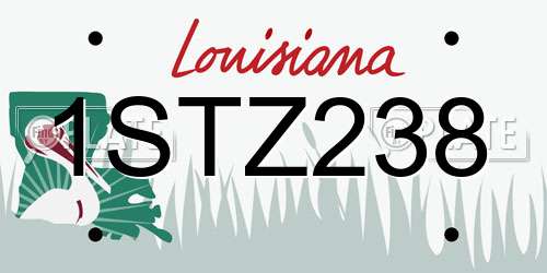 1STZ238 Louisiana License Plate