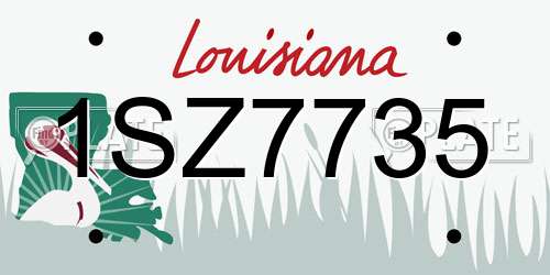 1SZ7735 Louisiana License Plate