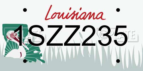 1SZZ235 Louisiana License Plate