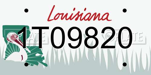1T09820 Louisiana License Plate