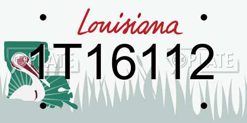 1T16112 Louisiana License Plate