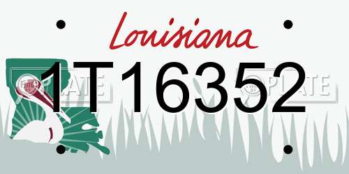 1T16352 Louisiana License Plate