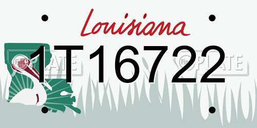 1T16722 Louisiana License Plate