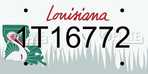 1T16772 Louisiana License Plate