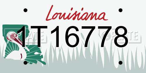 1T16778 Louisiana License Plate