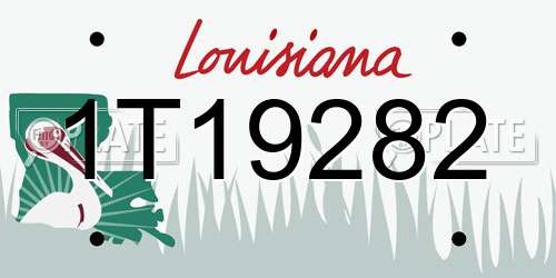 1T19282 Louisiana License Plate