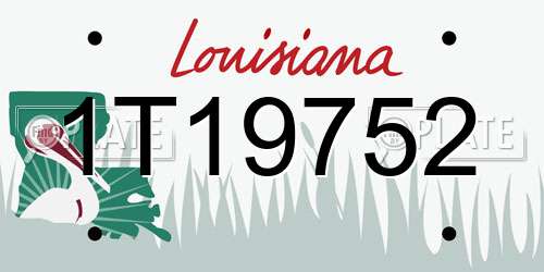 1T19752 Louisiana License Plate