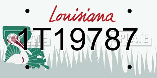 1T19787 Louisiana License Plate