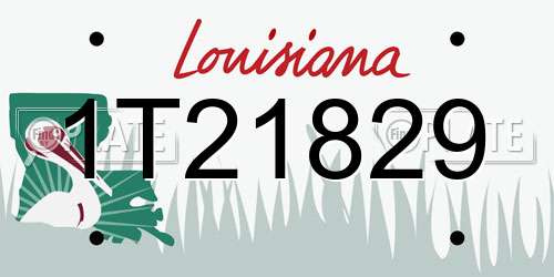 1T21829 Louisiana License Plate