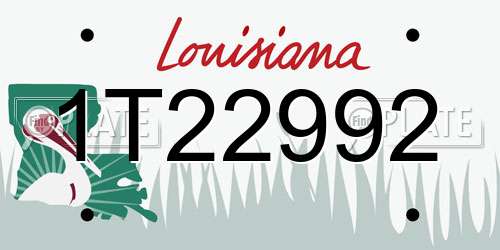 1T22992 Louisiana License Plate