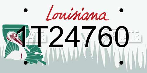 1T24760 Louisiana License Plate