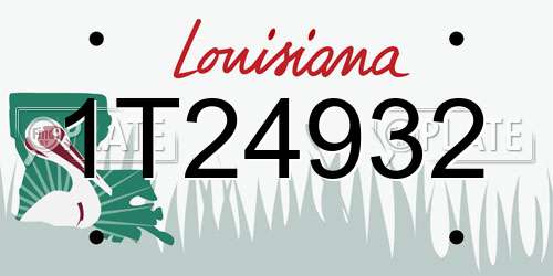 1T24932 Louisiana License Plate
