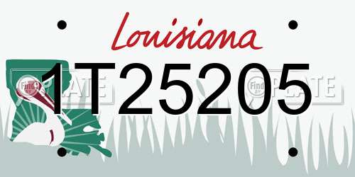 1T25205 Louisiana License Plate