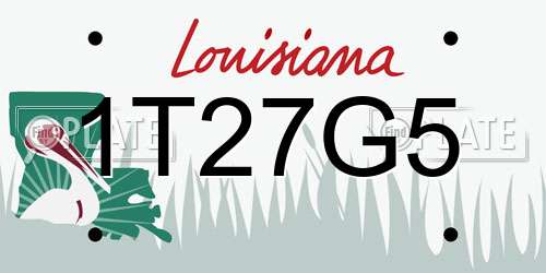 1T27G5 Louisiana License Plate