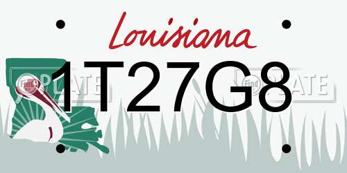1T27G8 Louisiana License Plate