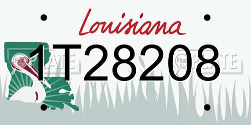 1T28208 Louisiana License Plate