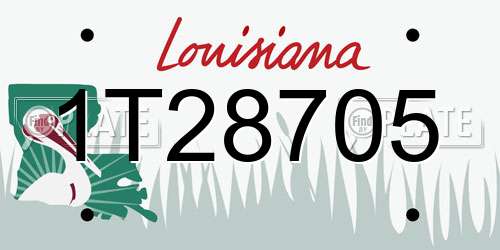 1T28705 Louisiana License Plate