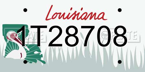1T28708 Louisiana License Plate