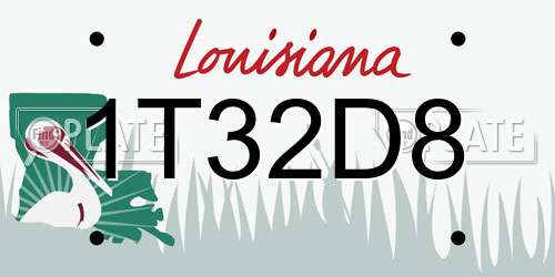 1T32D8 Louisiana License Plate