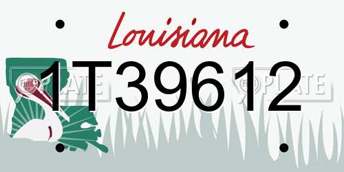 1T39612 Louisiana License Plate