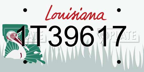 1T39617 Louisiana License Plate