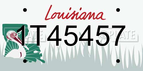 1T45457 Louisiana License Plate