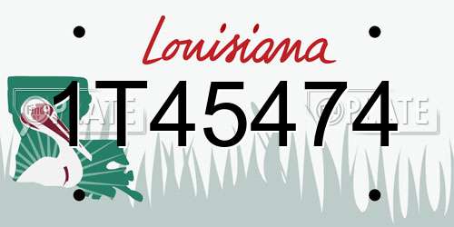 1T45474 Louisiana License Plate