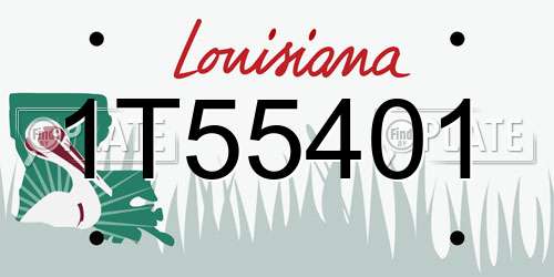 1T55401 Louisiana License Plate