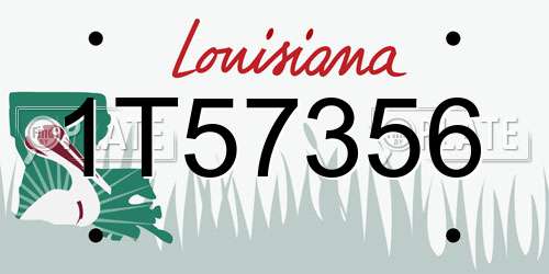 1T57356 Louisiana License Plate