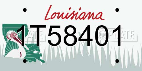 1T58401 Louisiana License Plate