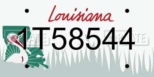 1T58544 Louisiana License Plate