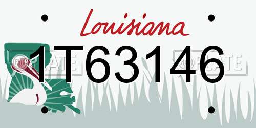 1T63146 Louisiana License Plate