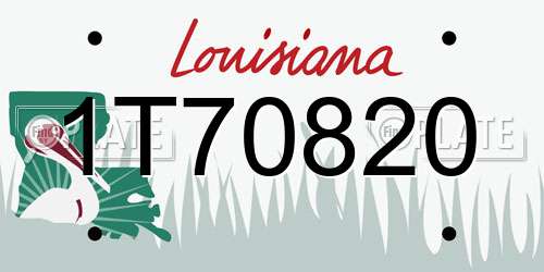 1T70820 Louisiana License Plate